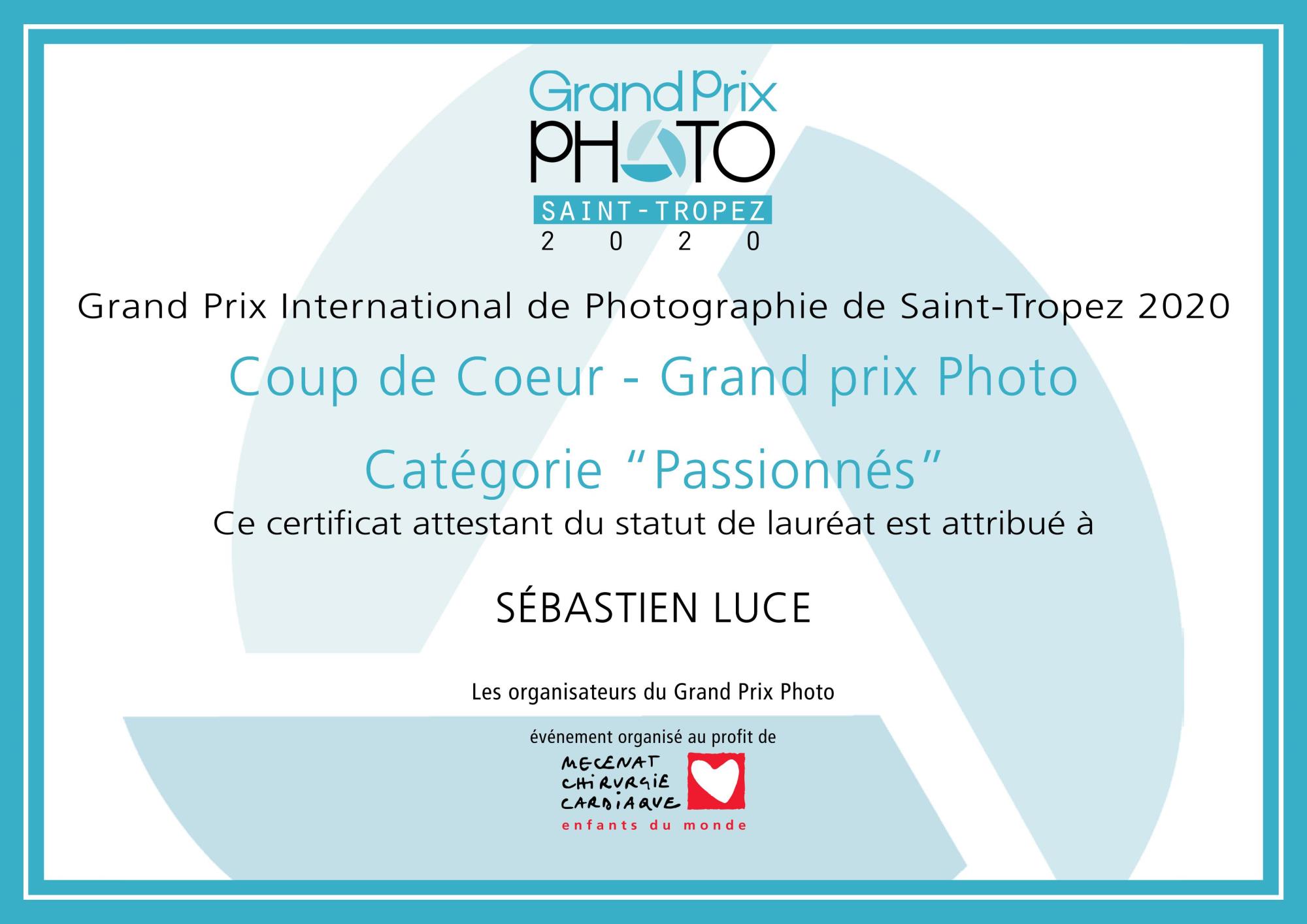 Lauréat Grand Prix International de Saint-Tropez 2020